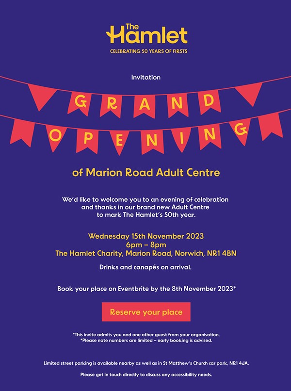 Grand Opening of The Hamlet’s Marion Road Adult Centre Norfolk